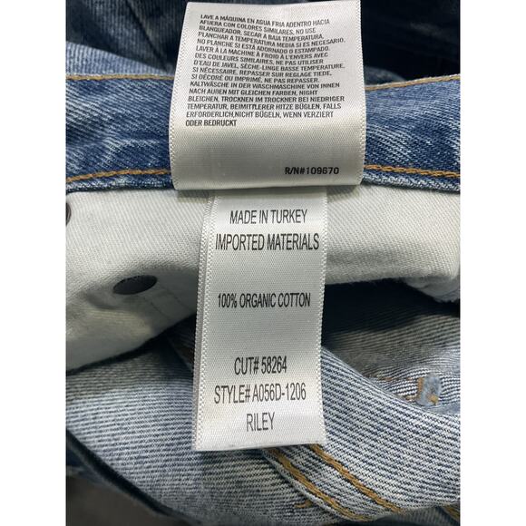 Agolde 'Riley' Blue High Rise Straight Crop Denim Jean Size 28 - Picture 5 of 5